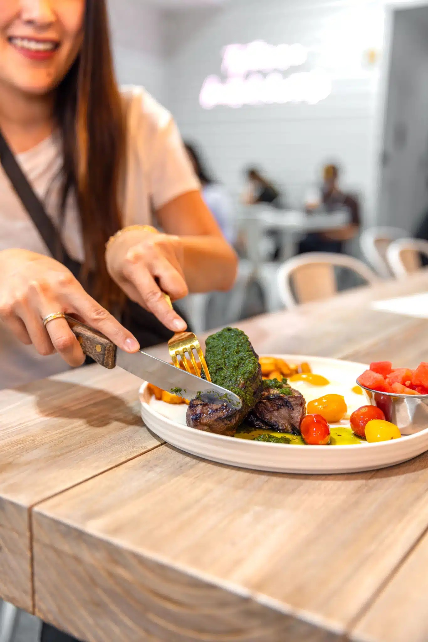 Photographer creating branded restaurant content