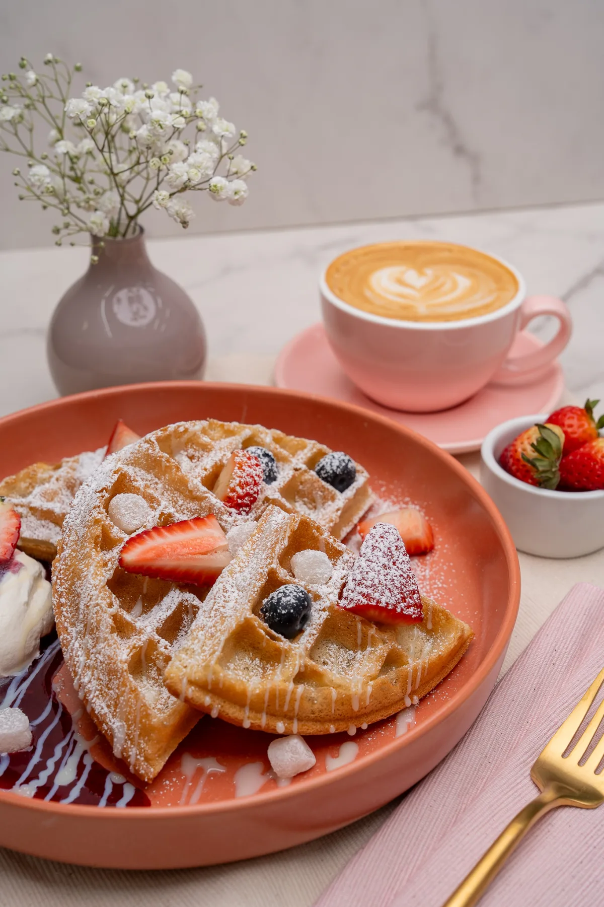 Berry Good Mochi waffle from +Bake Cafe